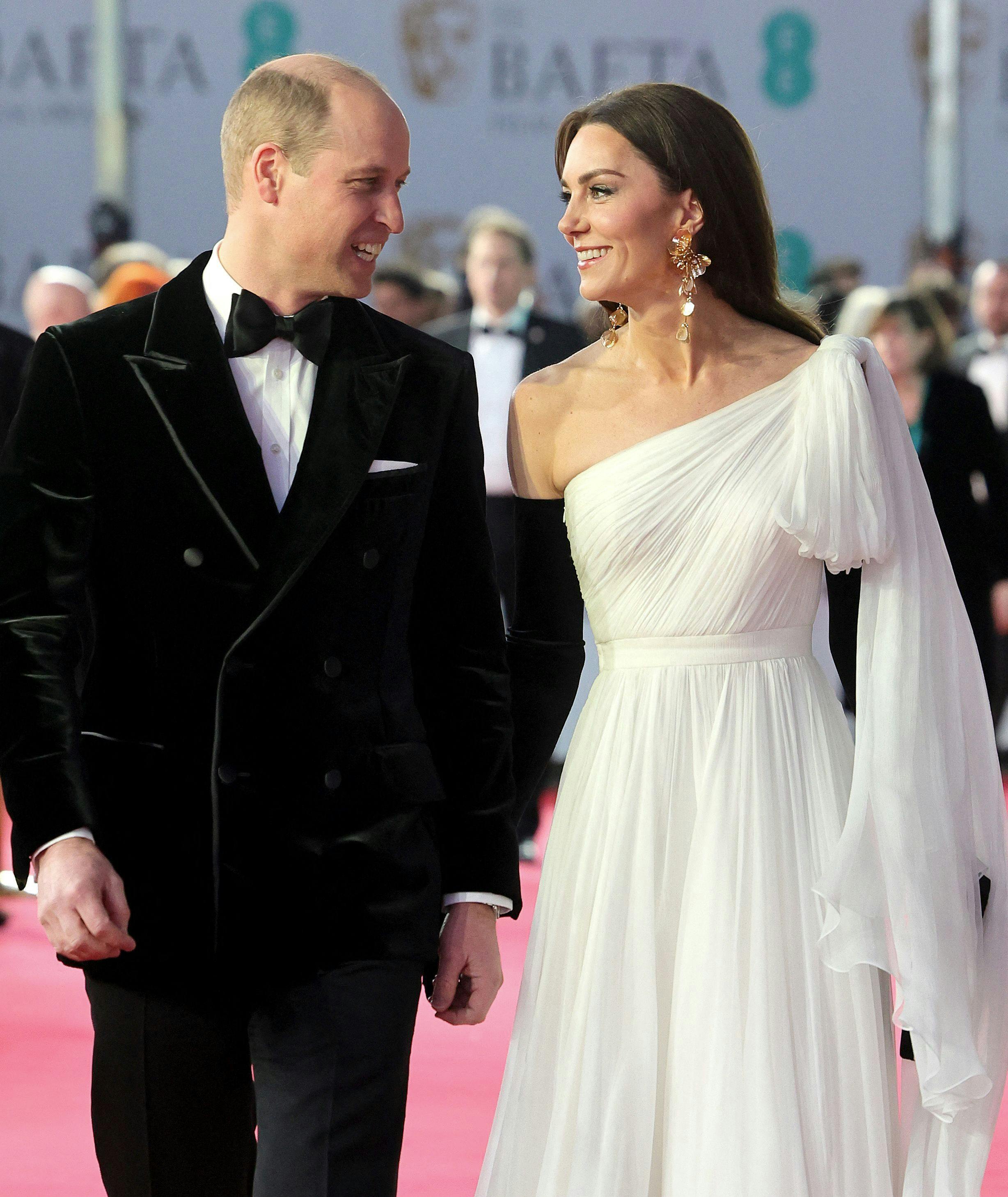 Britain's Prince William, Prince of Wales and Britain's Catherine, Princess of Wales attend the BAFTA British Academy Film Awards at the Royal Festival Hall, Southbank Centre, in London, on February 19, 2023. (Photo by Chris Jackson / POOL / AFP)