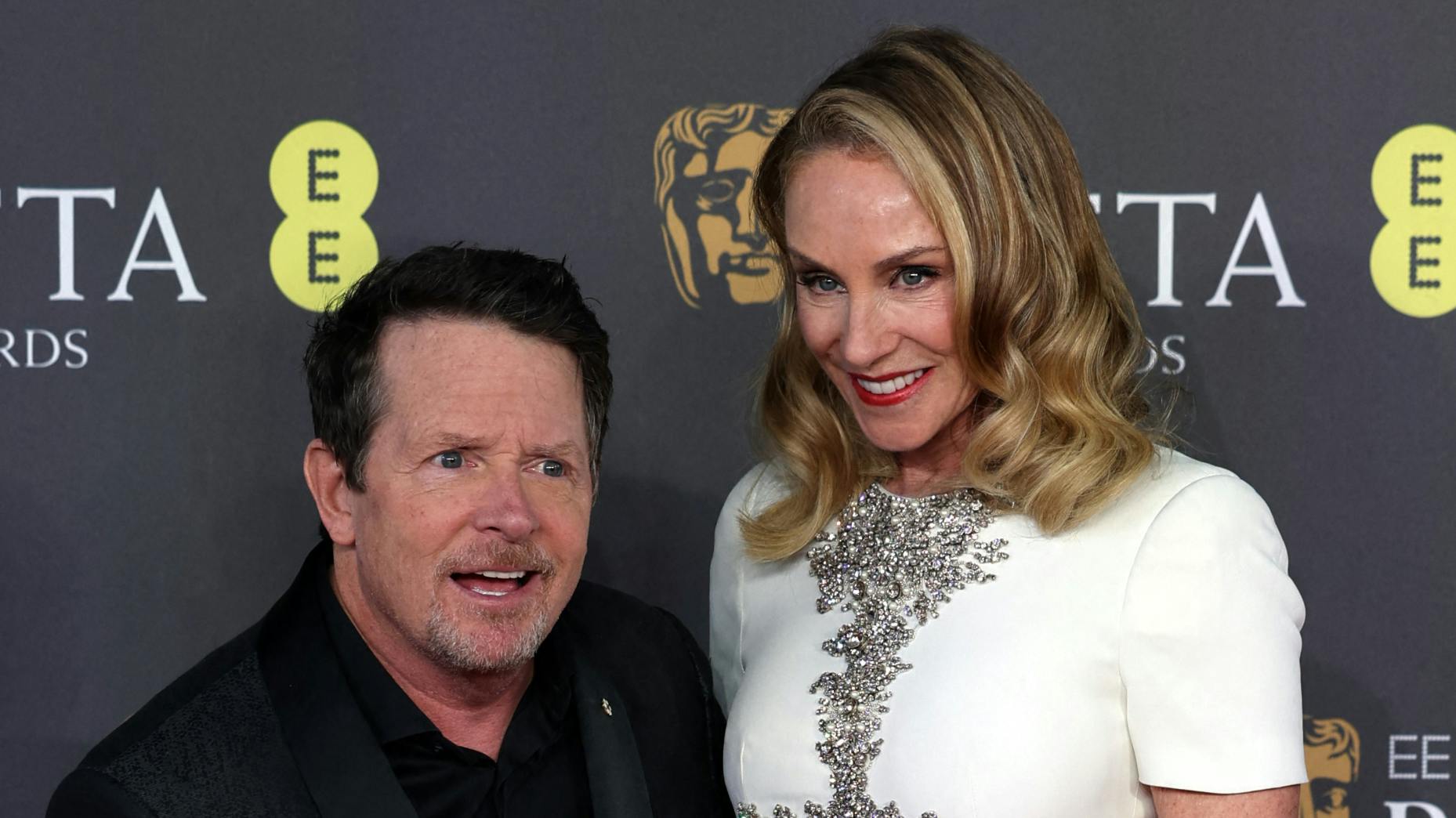 Michael J. Fox med sin hustru Tracy Pollan. 