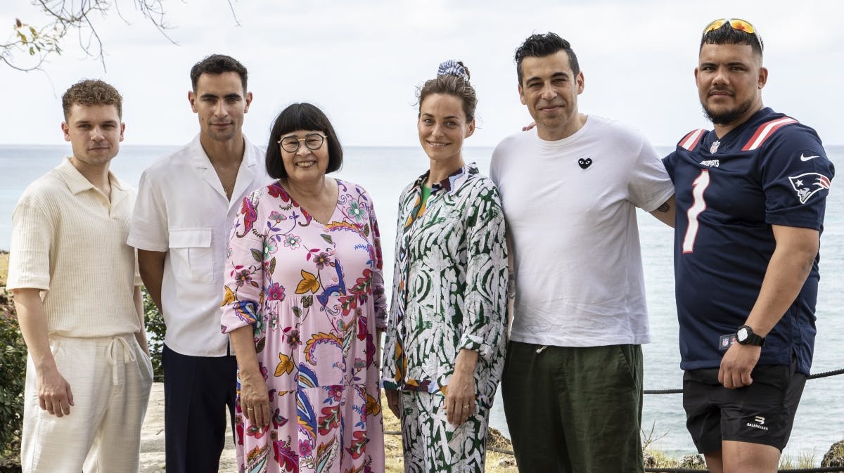 Fra venstre: Rasmus Brohave, Jonathan Harboe, Rosa Kildahl, Sarah Grünewald, Nikolaos Strangas og Branco. 