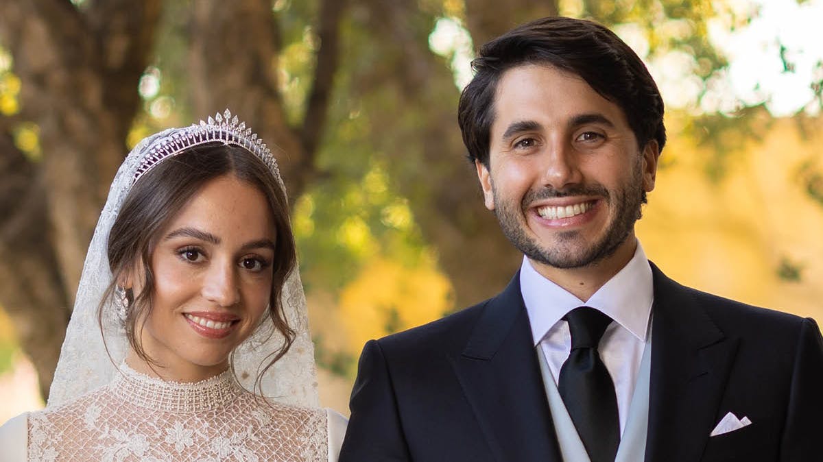 Prinsesse Iman og Jameel på bryllupsdagen den 12. marts 2023.