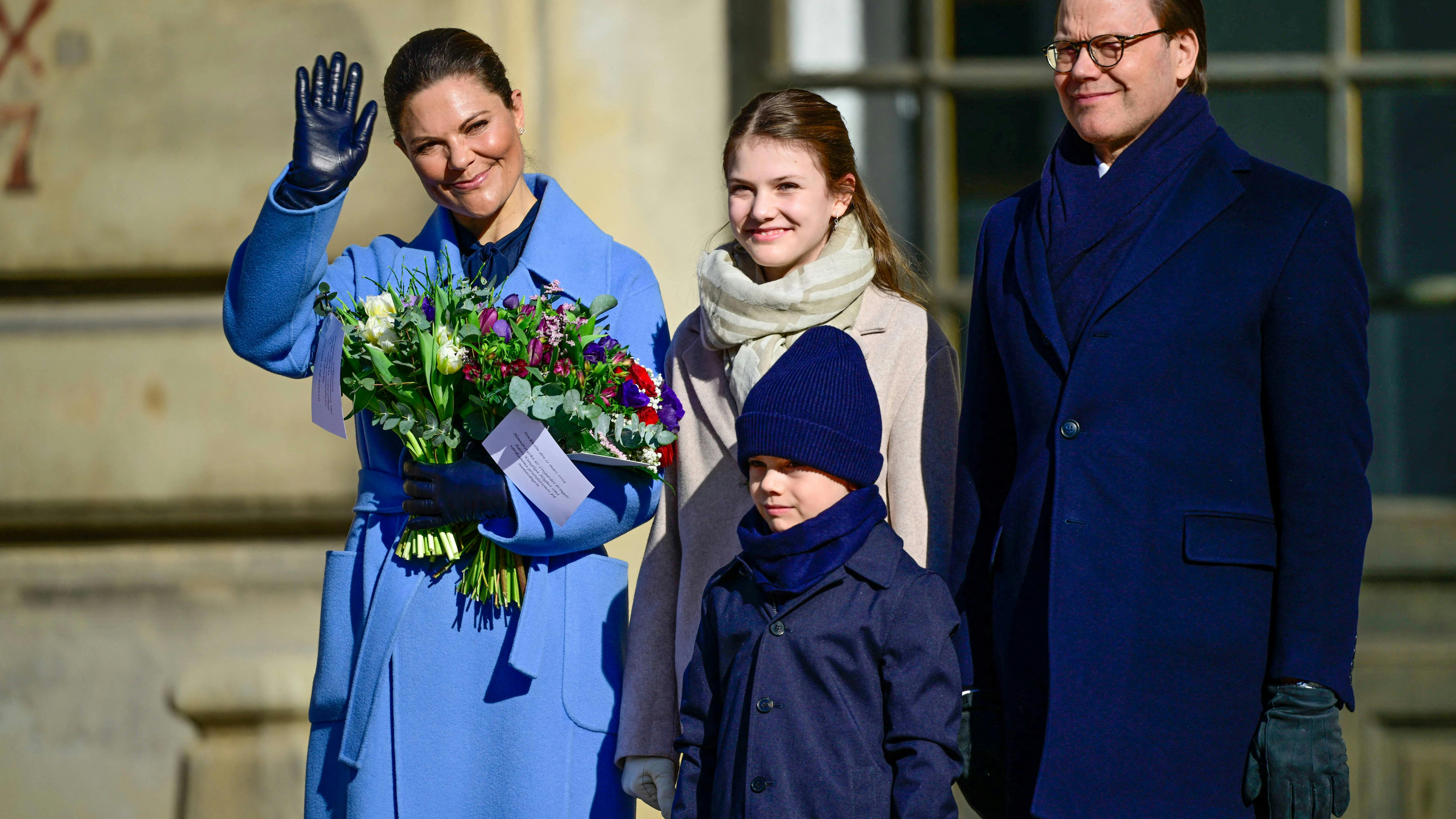 Kronprinsesse Victoria med familien. 