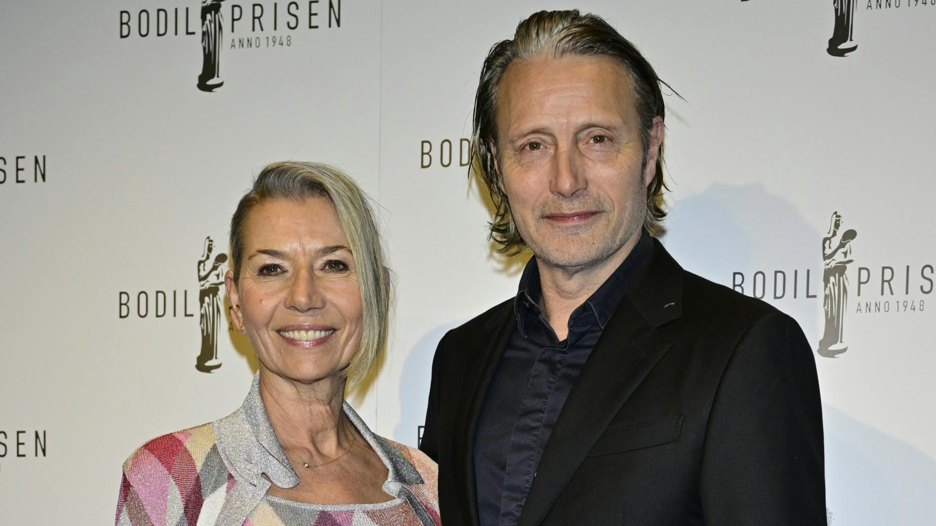 Mads Mikkelsen og hustruen Hanne. 