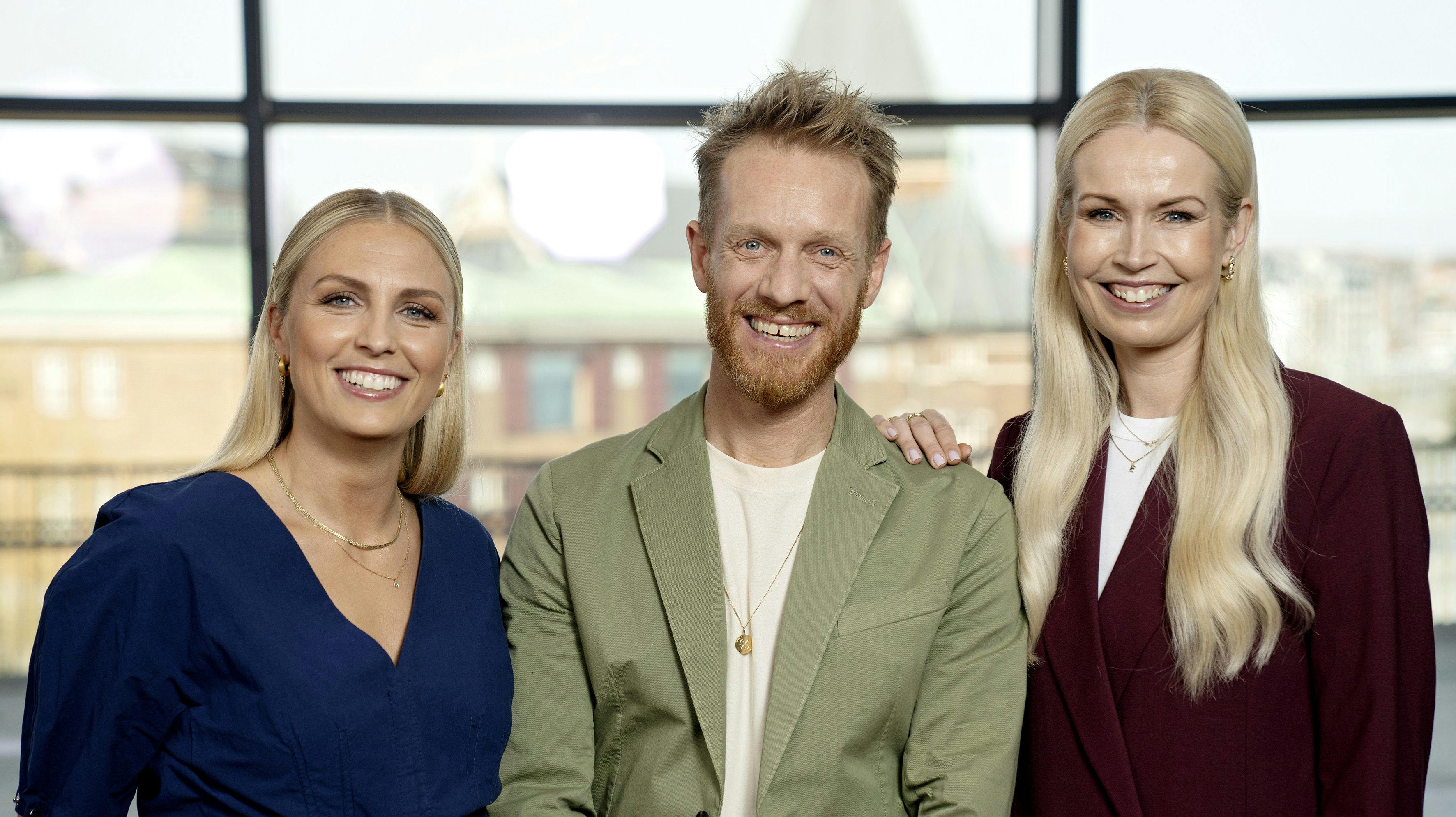 Josefine Høgh, Tobias Hansen og Tina Müller er faste værter i OL-studiet. 