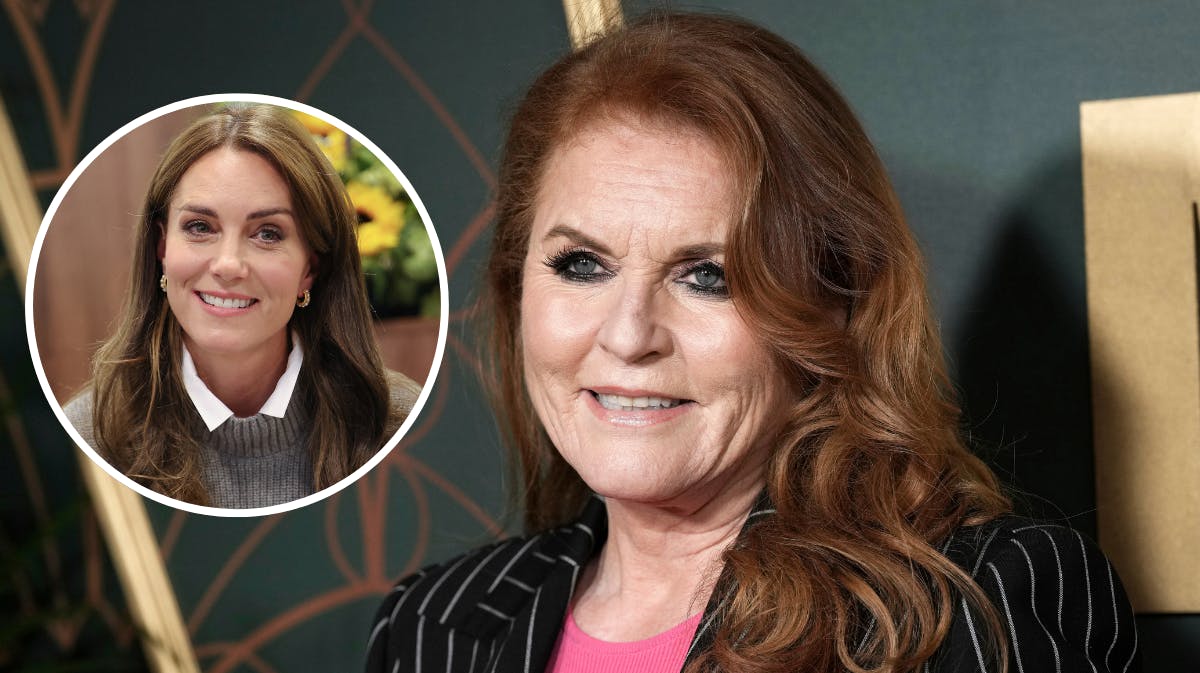 Hertuginde Sarah Ferguson. Indsat foto af prinsesse Kate. 