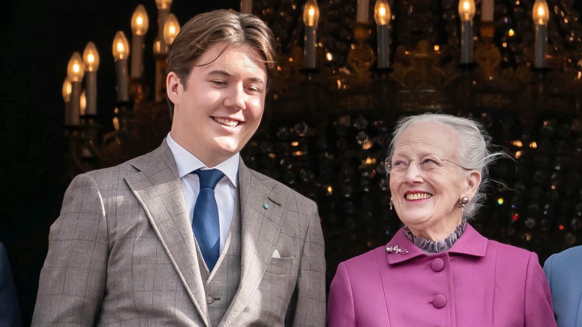 Kronprins Christian og dronning Margrethe. 