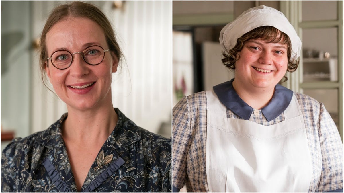 Ulla Vejby og Ena Spottag som Edith og Martha i "Badehotellet". 