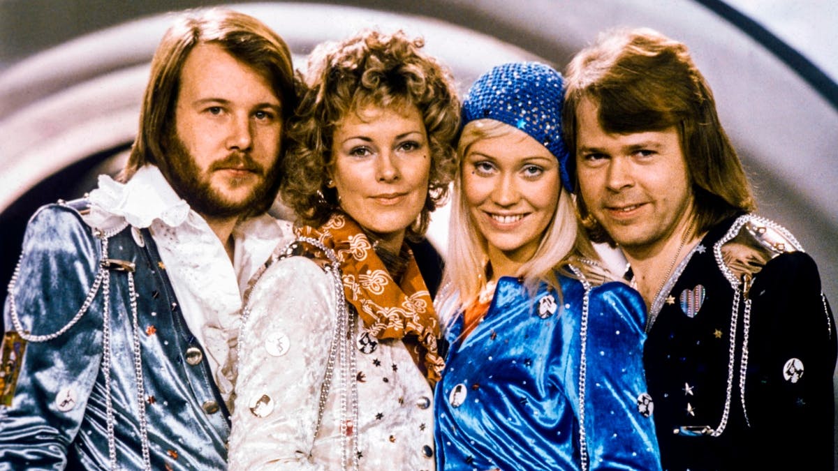 ABBA som de så ud, da de vandt Eurovision Song Contest med "Waterloo".