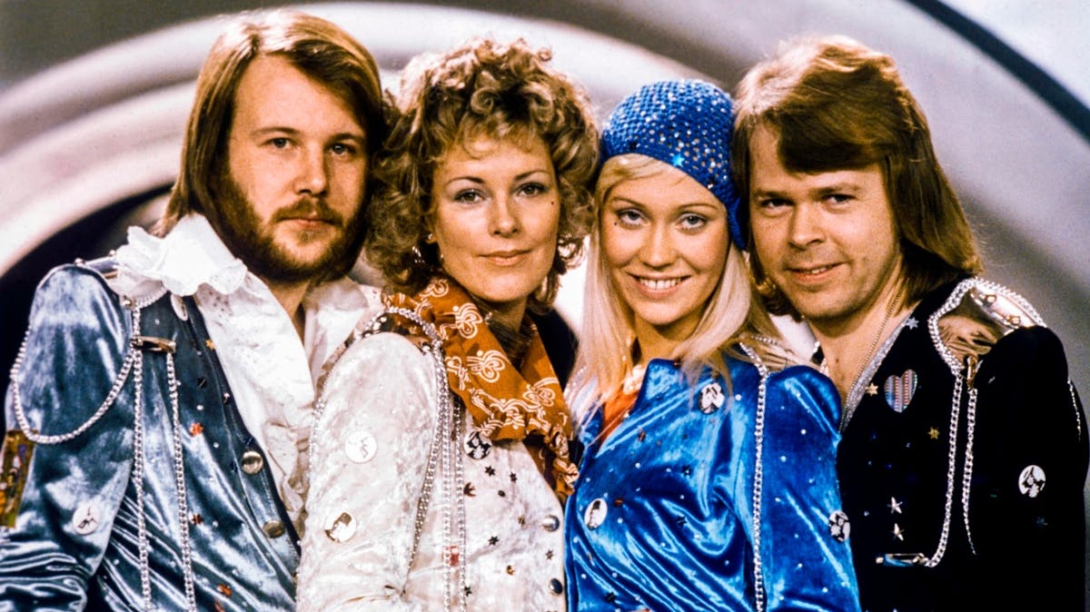ABBA som de så ud, da de vandt Eurovision Song Contest med "Waterloo".