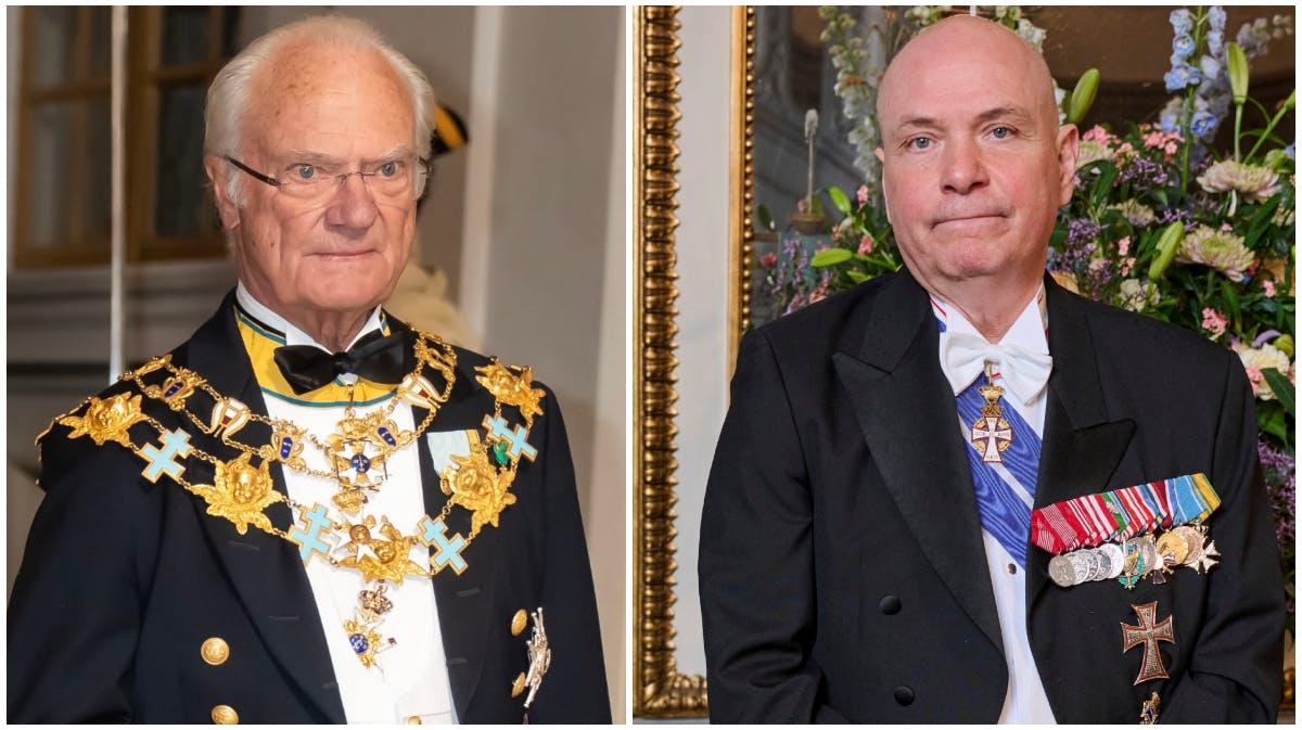 Kong Carl Gustaf og Søren Gade.