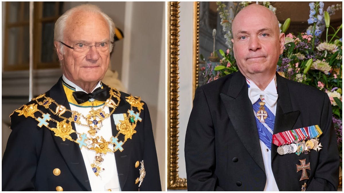 Kong Carl Gustaf og Søren Gade.