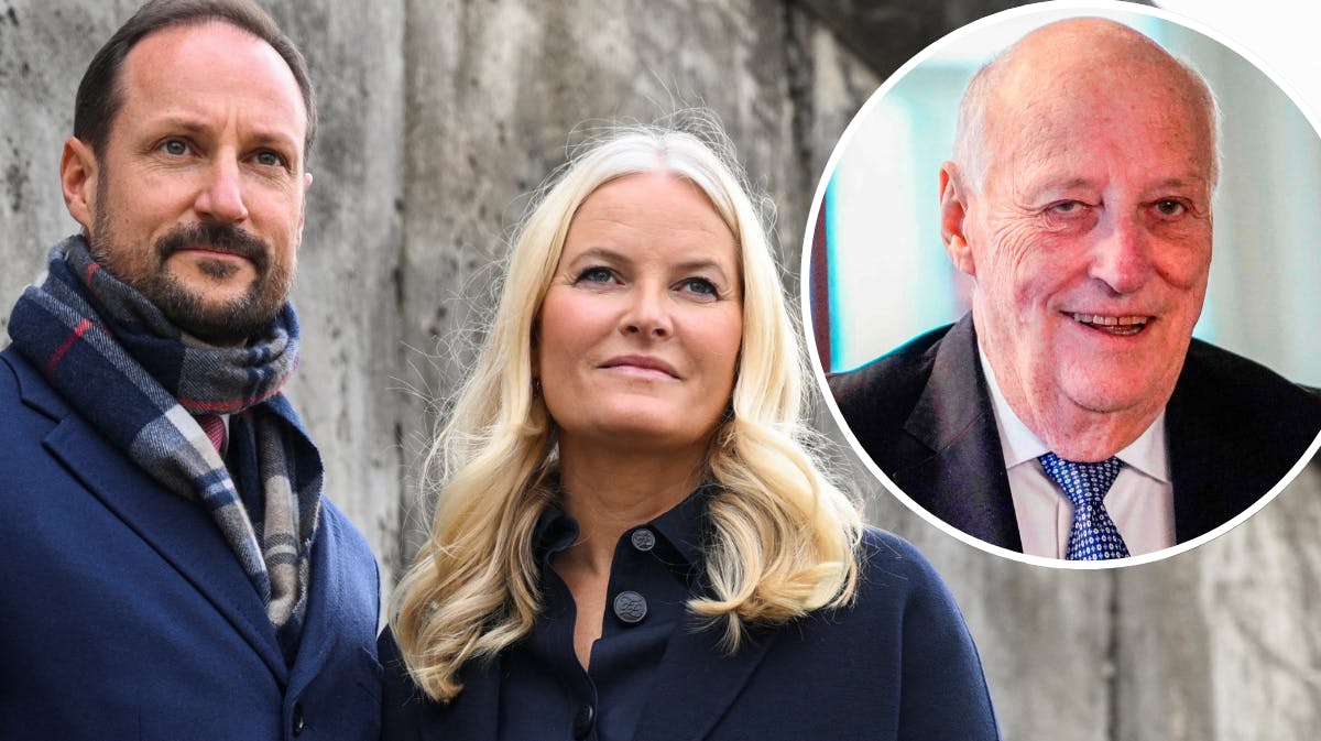 Kronprins Haakon og kronprinsesse Mette-Marit. Indsat foto af kong Harald. 