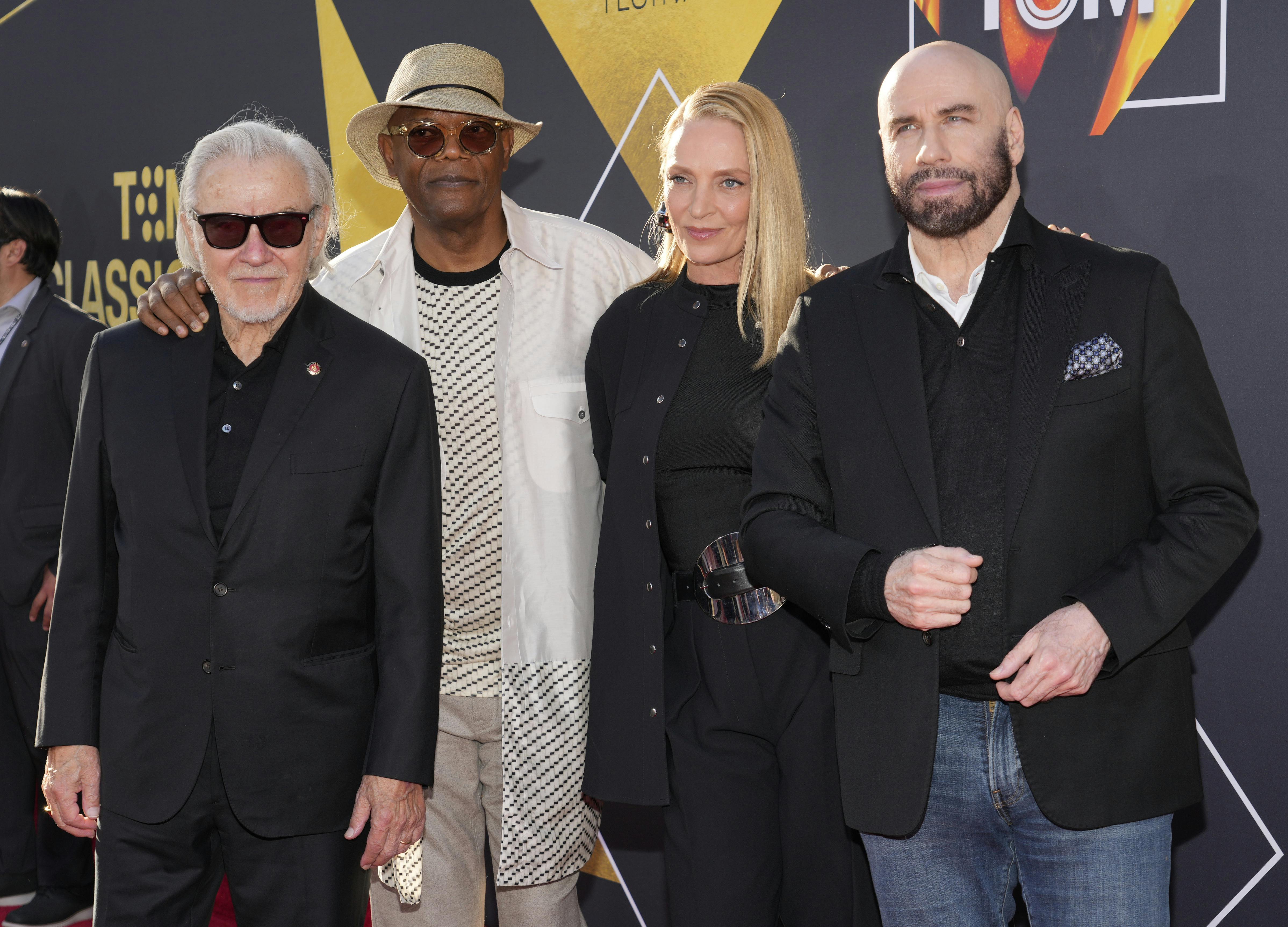  Harvey Keitel, Samuel L. Jackson, Uma Thurman og John Travolta.