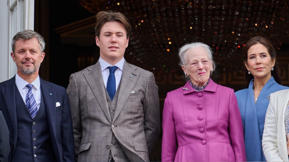 Kong Frederik, kronprins Christian, dronning Margrethe og dronning Mary