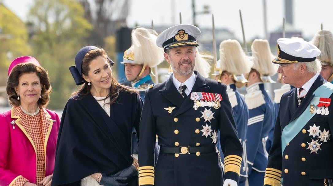 Dronning mary, kong Frederik, dronning Silvia og kong Carl Gustaf