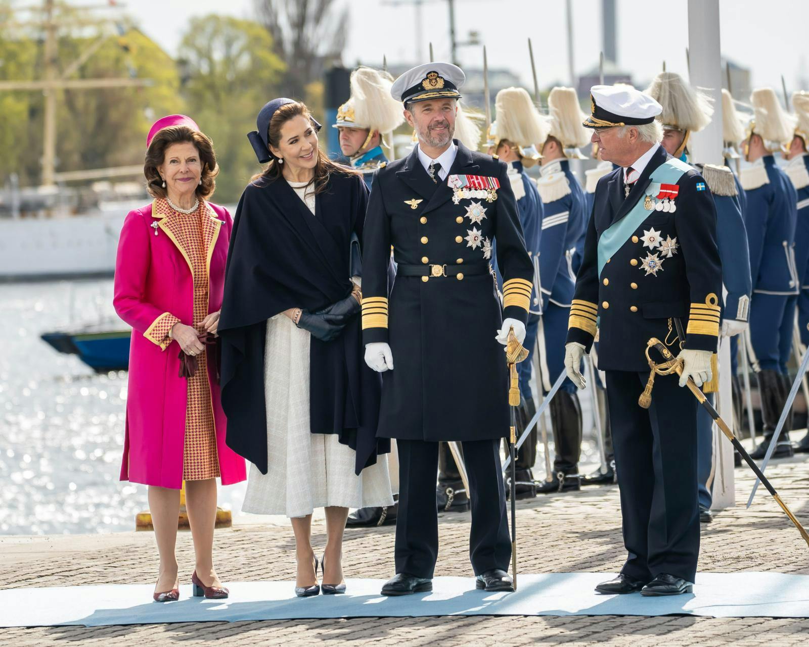 Dronning mary, kong Frederik, dronning Silvia og kong Carl Gustaf