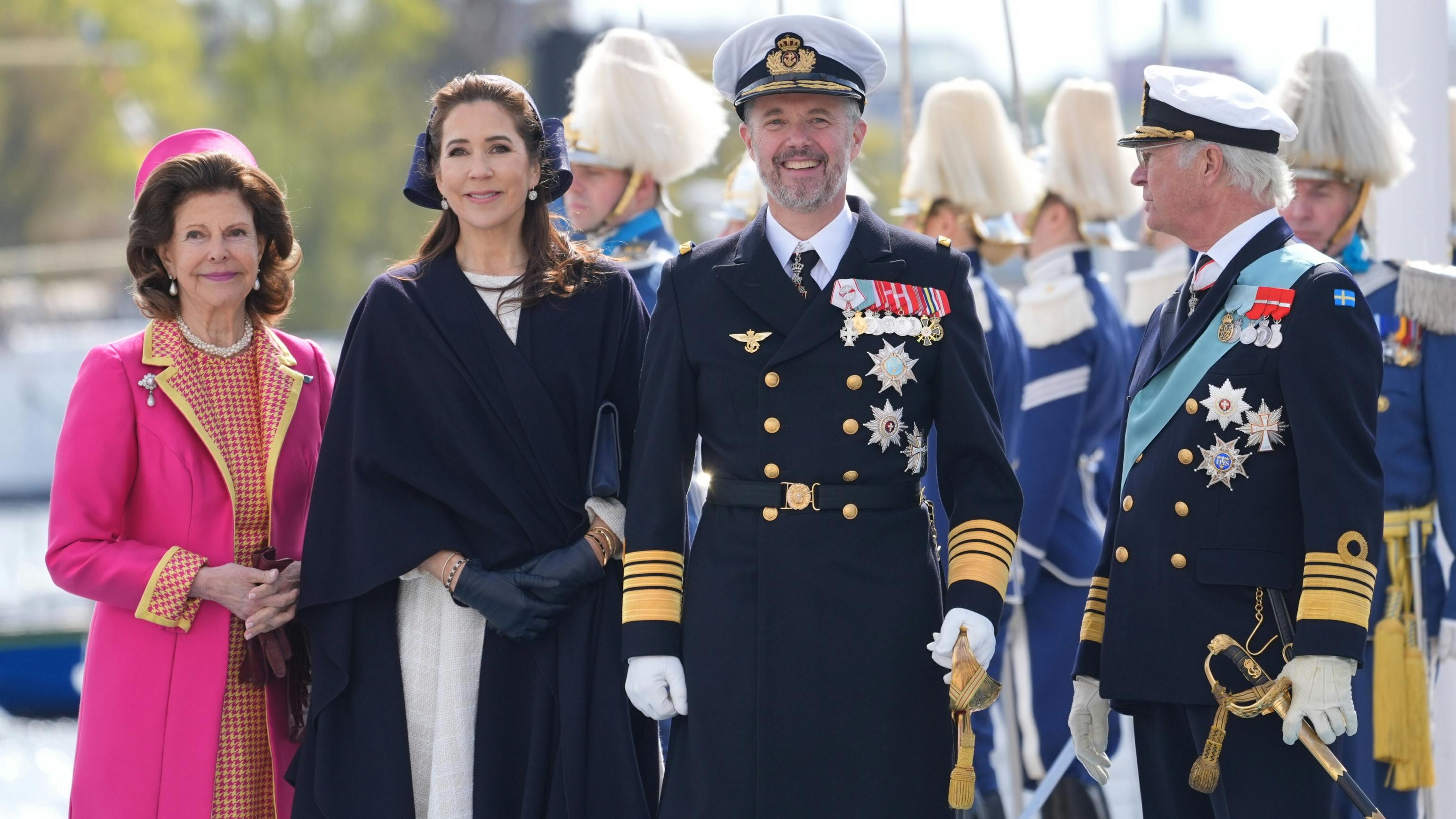 Dronning Silvia, dronning Mary, kong Frederik og kong Carl Gustaf. 