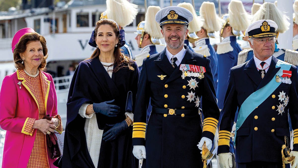 Dronning Silvia, dronning Mary, kong Frederik og kong Carl Gustaf. 