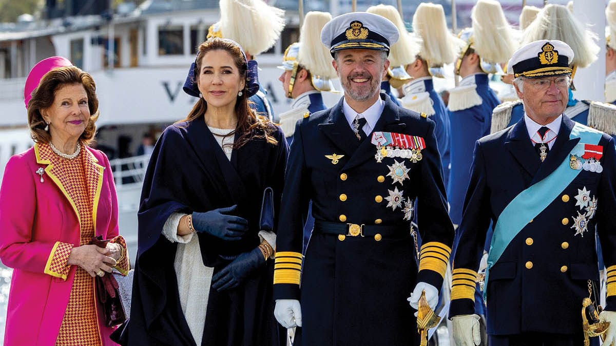 Dronning Silvia, dronning Mary, kong Frederik og kong Carl Gustaf.
