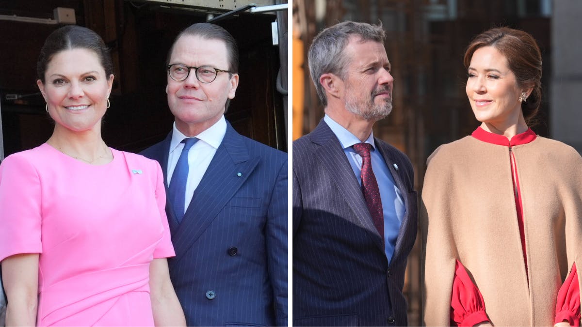 Kronprinsesse Victoria og prins Daniel samt kong Frederik og dronning Mary