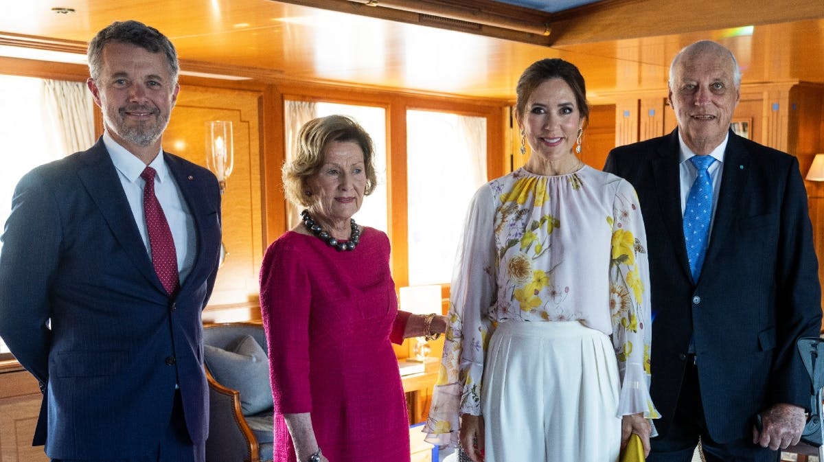 Kong Frederik, dronning Sonja, dronning Mary og kong Harald. 