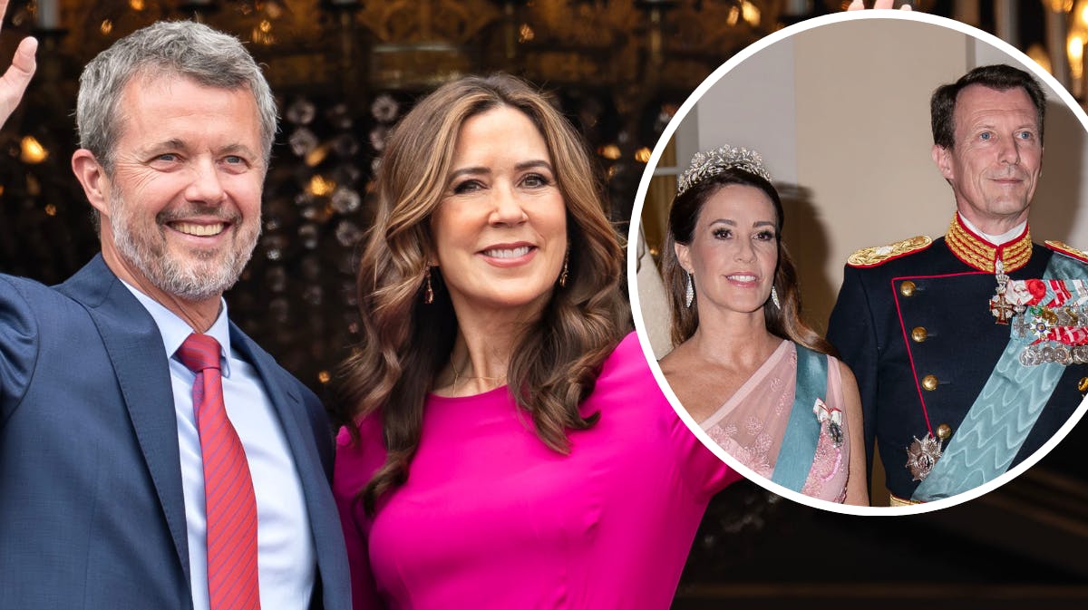Kong Frederik og dronning Mary. Indsat foto af prinsesse Marie og prins Joachim. 
