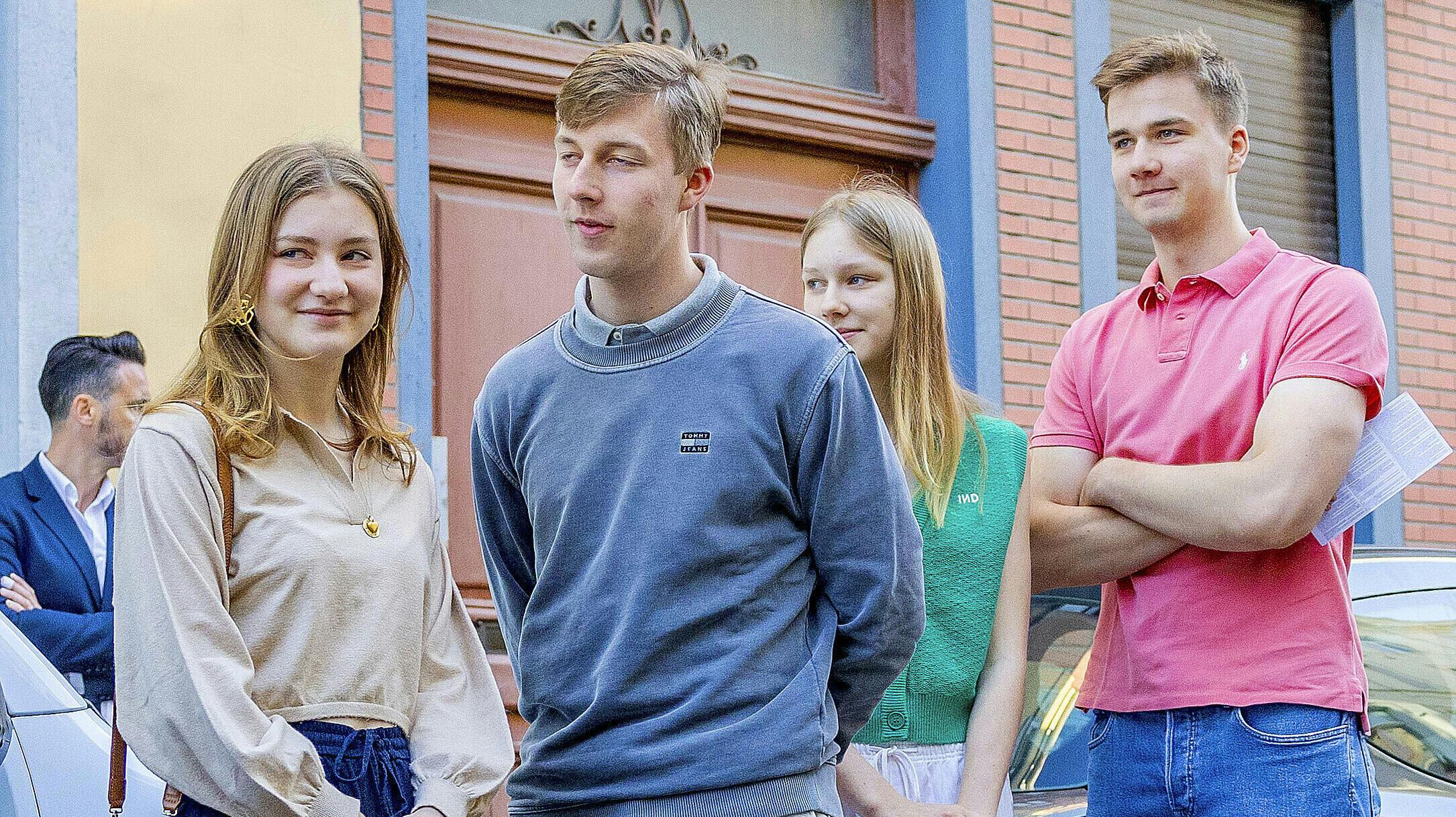 Prinsesse Elisabeth, prins Gabriel, prinsesse Eléonore og prins Emmanuel. 