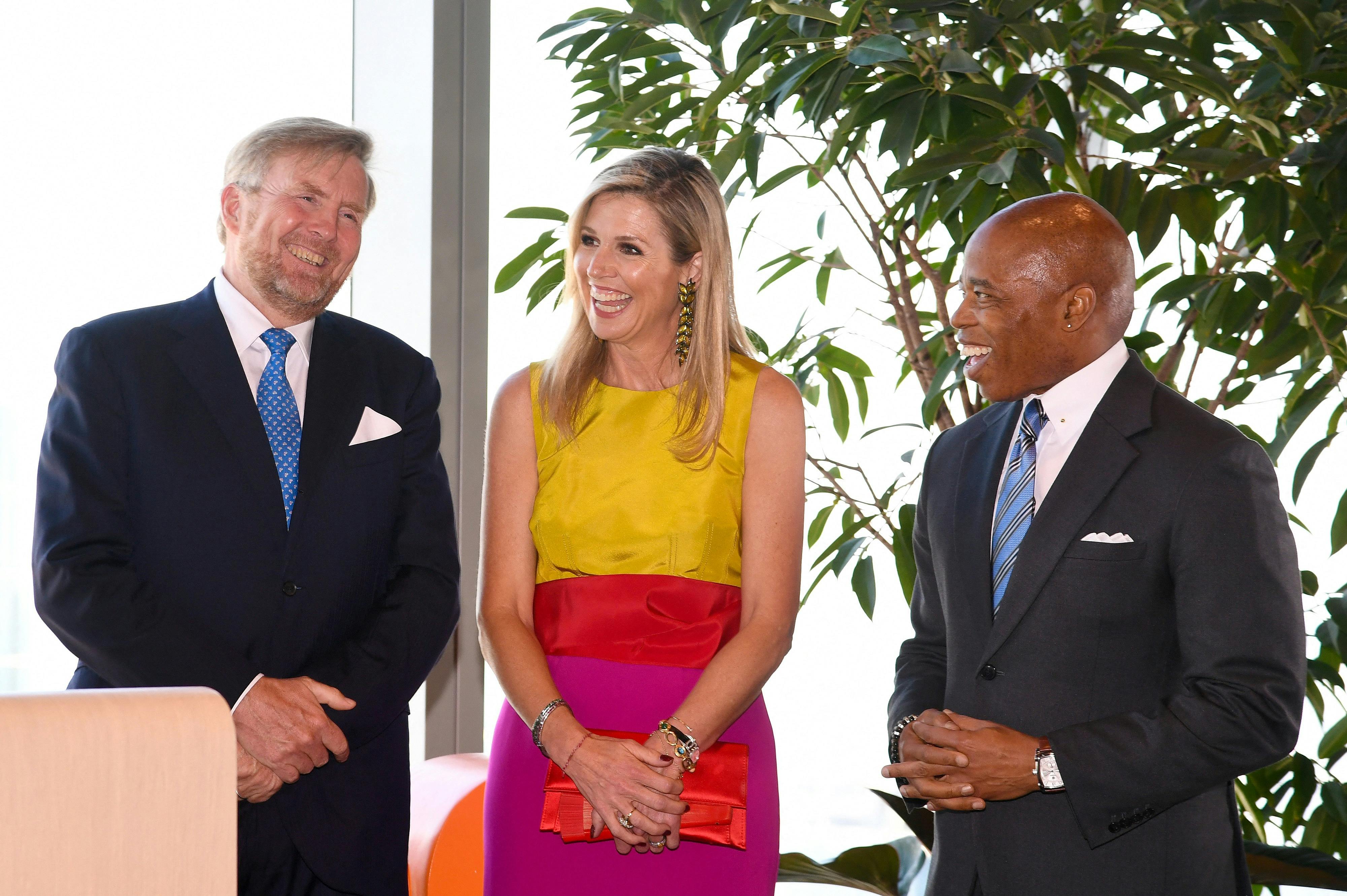 Kong Willem-Alexander, dronning Maxima, New York City borgmester Eric Adams 