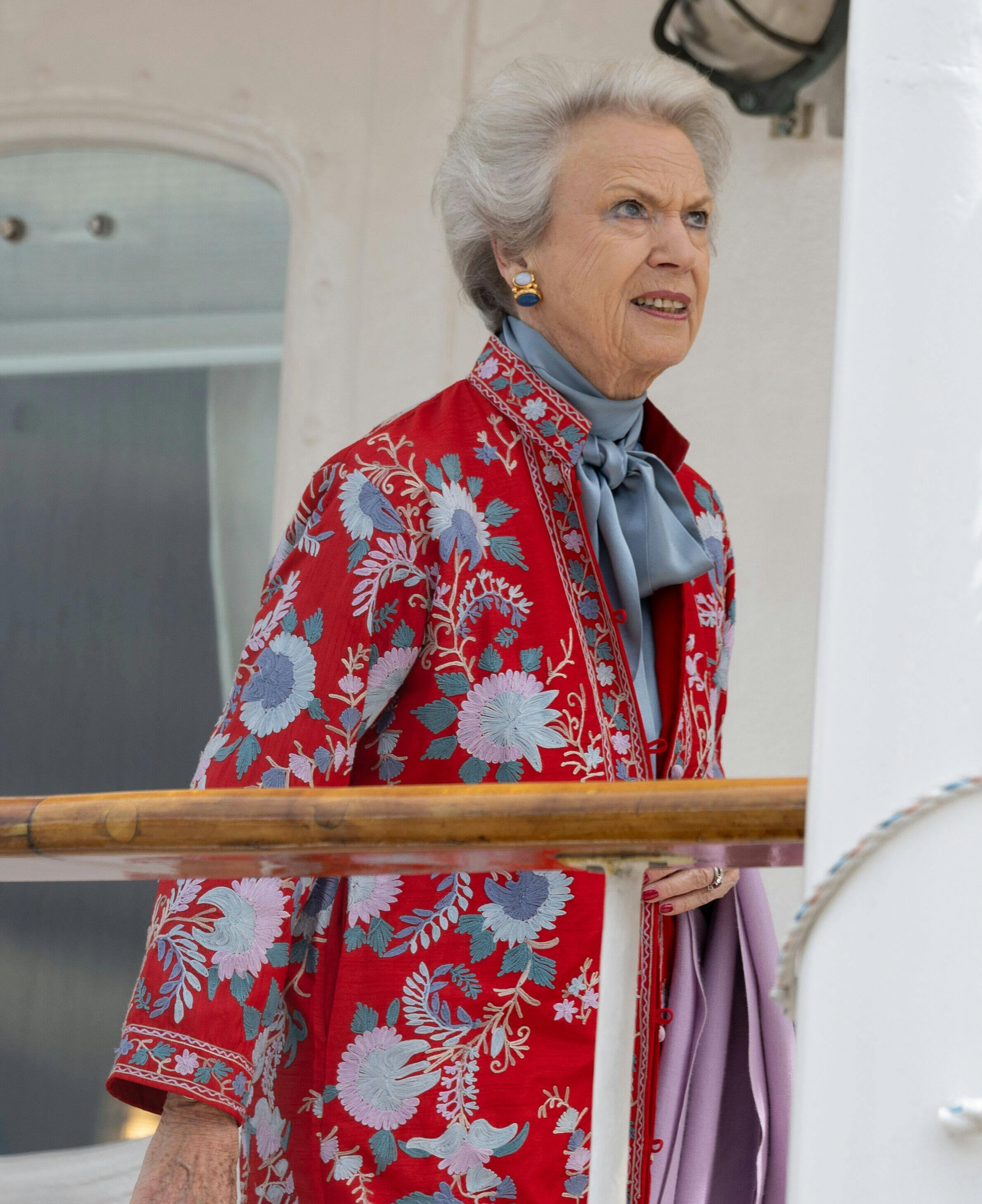 Princess Benedikte, Leaving King's ship Norge after a reception on the occasion of the 80th birthday of the Queen of Sweden in Stockholm, Sweden, 16 June 2024. ( DANA-No: 02530554 )