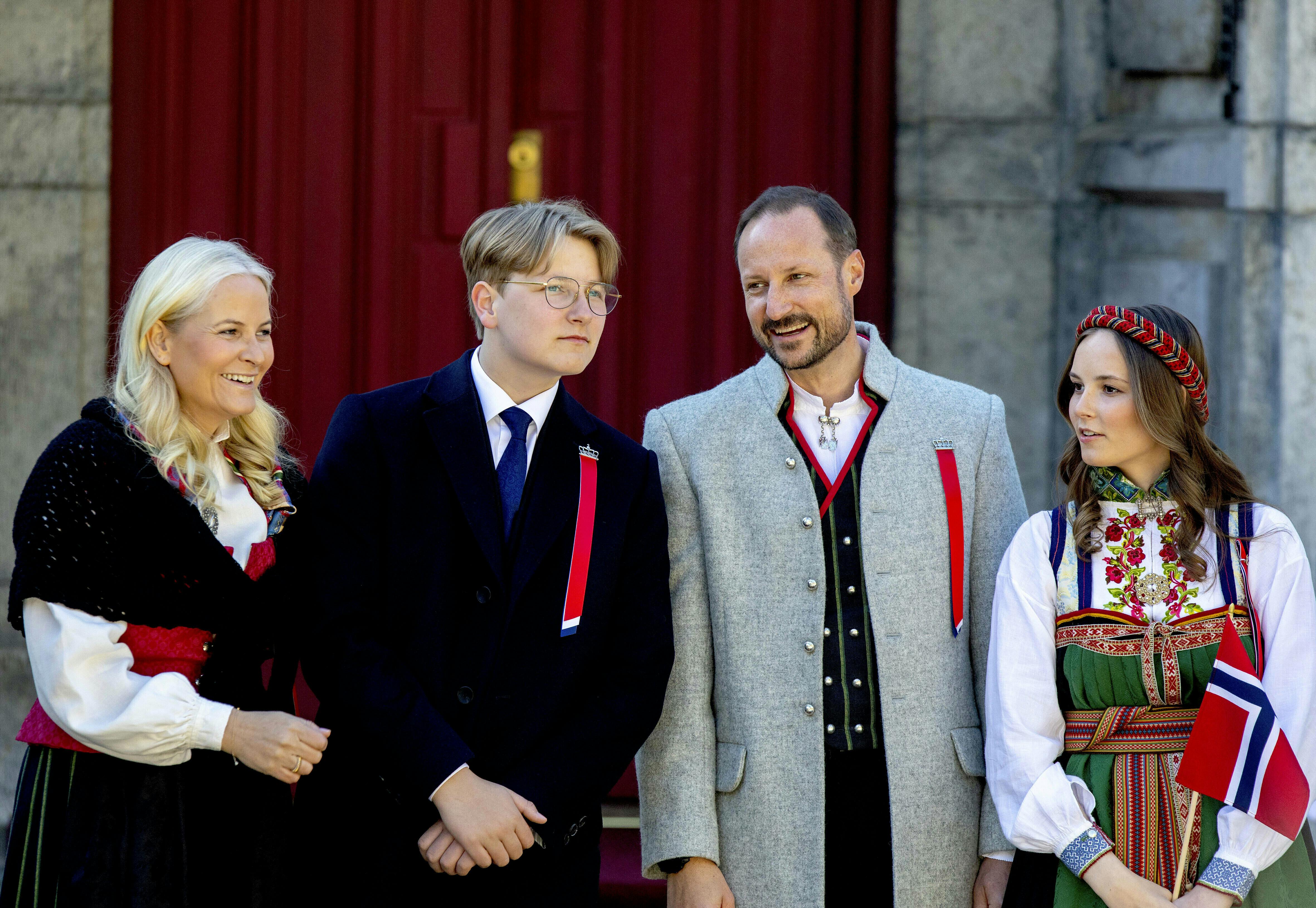 Kronprinsesse Mette-Marit, prins Sverre Magnus, kronprins Haakon, prinsesse Ingrid Alexandra.