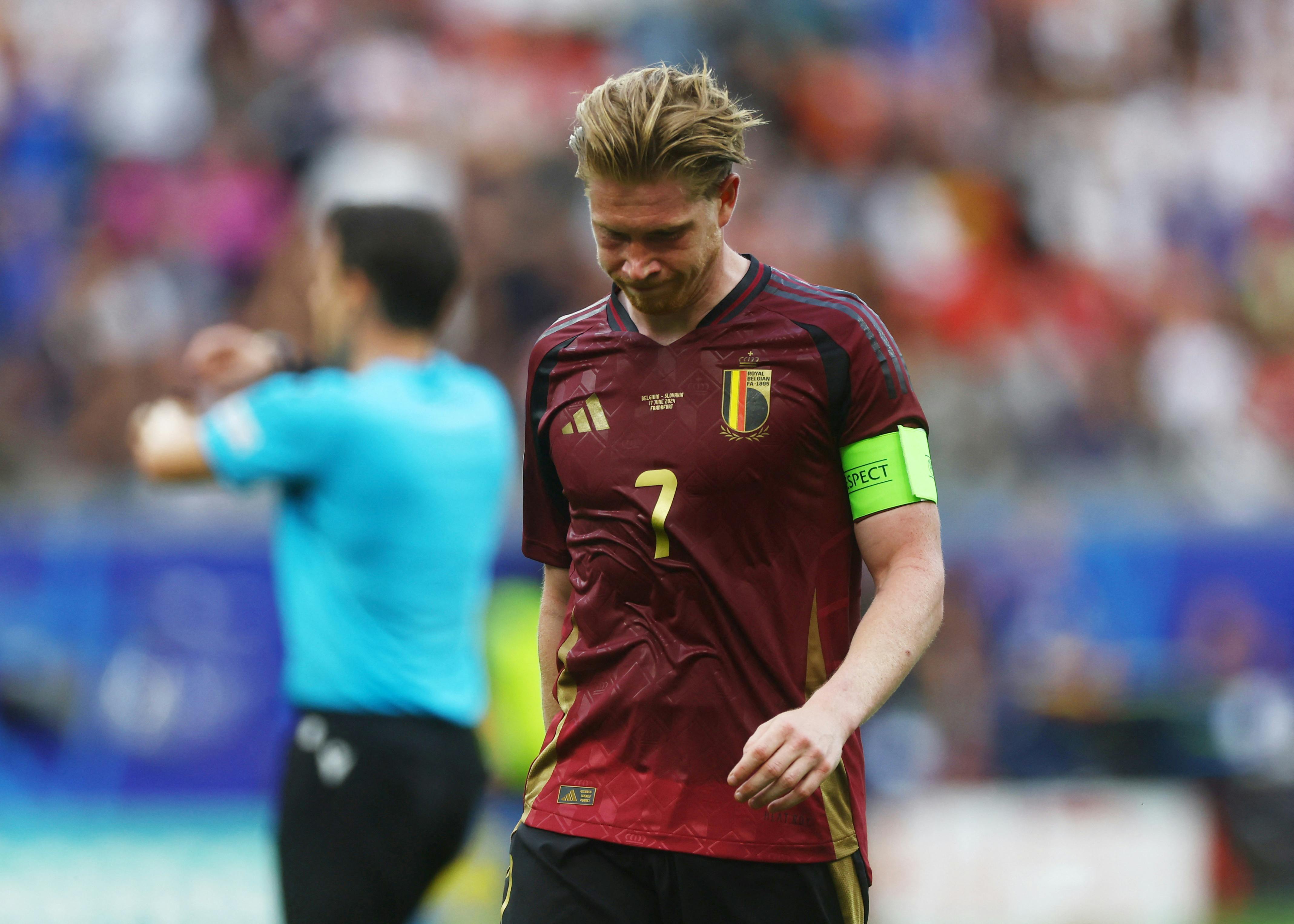 Kevin De Bruyne efter kampen mod Slovakiet.