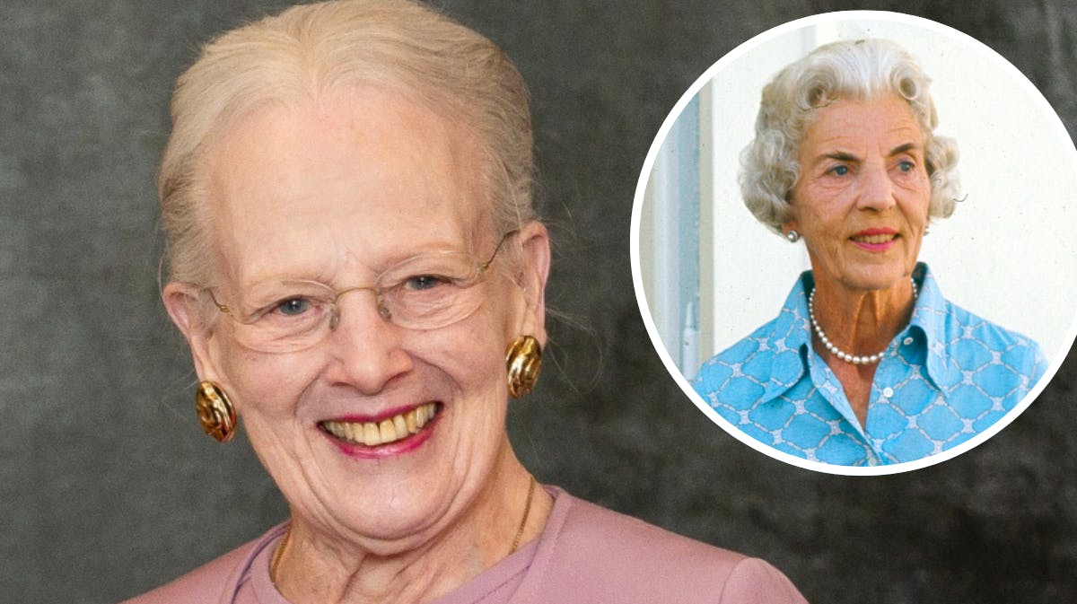 Dronning Margrethe. Indsat foto af dronning Ingrid. 