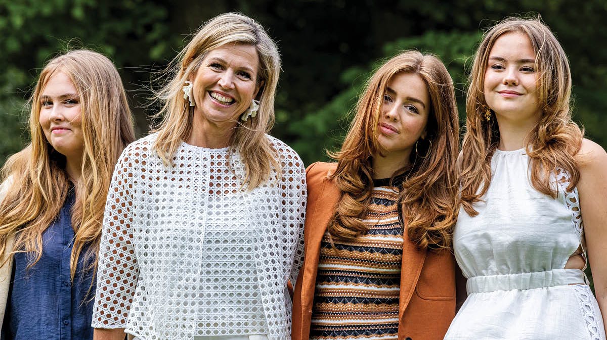 Prinsesse Amalia, dronning Maxima, prinsesse Alexia og prinsesse Ariane i juni 2024.
