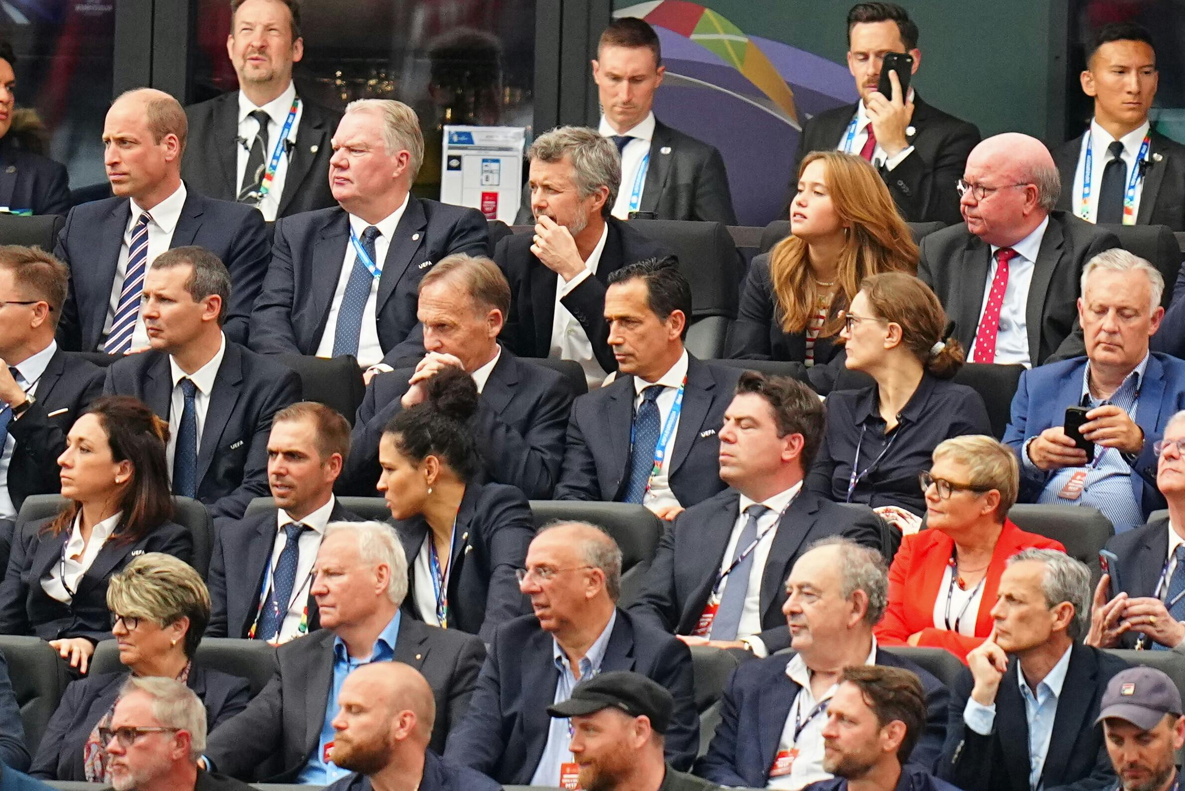 Kong Frederik X og prinsesse Josephine. EM-kampen i gruppe C mellem Danmark og England under UEFA Euro 2024 slutrunden på Frankfurt Arena i Tyskland torsdag den 20. juni 2024.