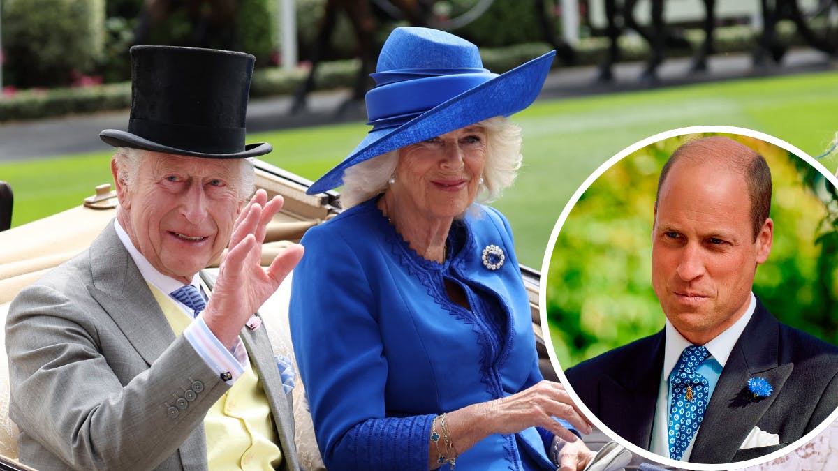 Kong Charles og dronning Camilla. Indsat foto af prins William.&nbsp;