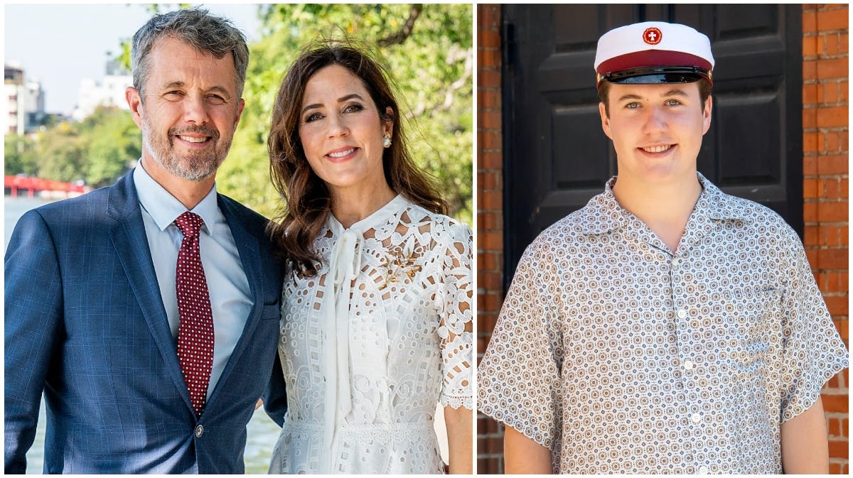 Kong Frederik og dronning Mary samt kronprins Christian