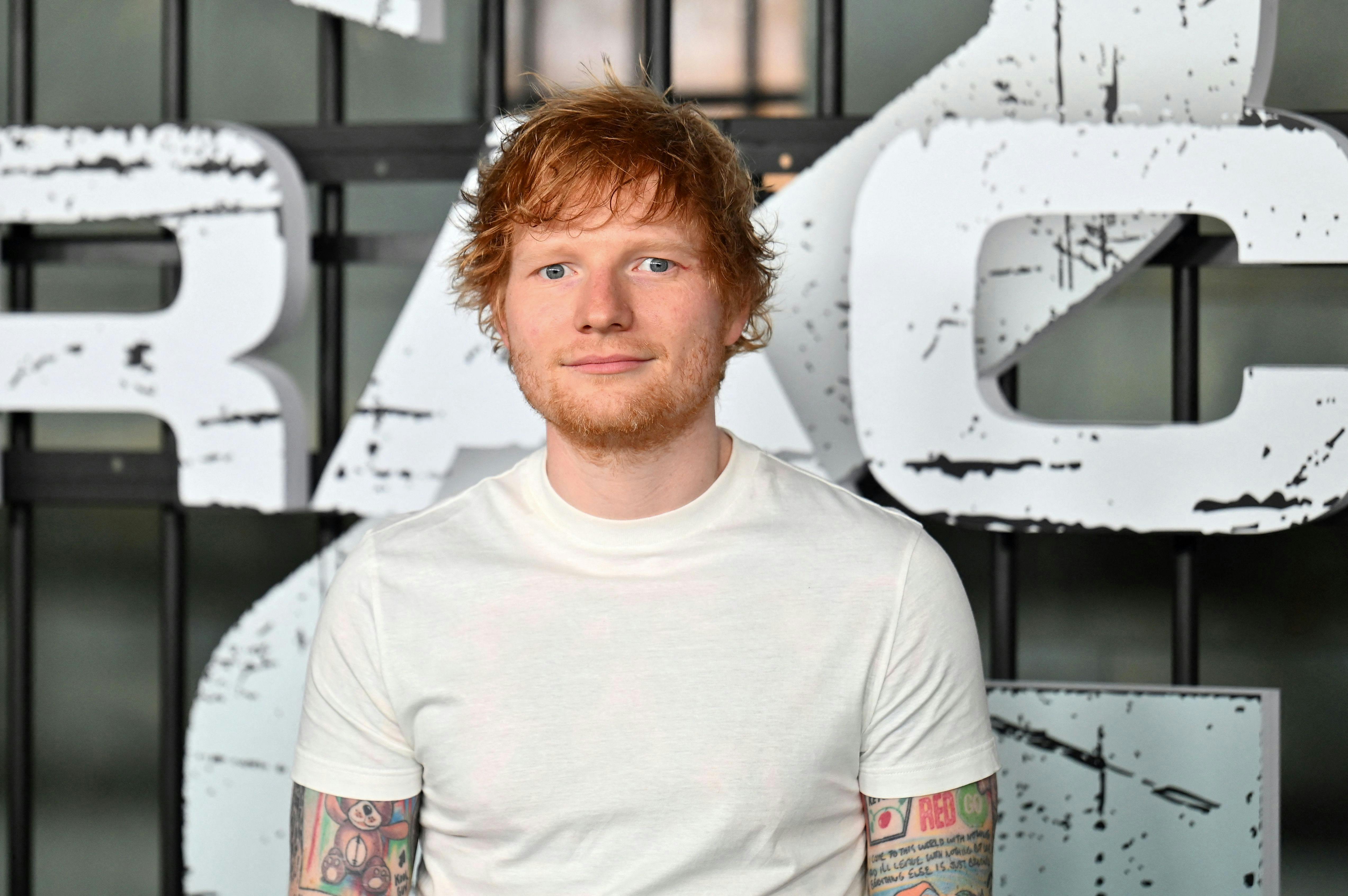 English singer Ed Sheeran arrives for the US premiere of "Extraction 2" at Jazz at Lincoln Center in New York City on June 12, 2023. (Photo by ANGELA WEISS / AFP)