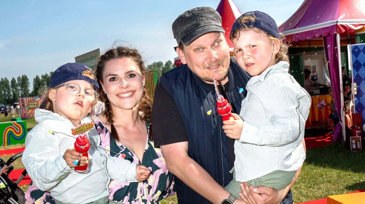 Heino Hansen med familien.