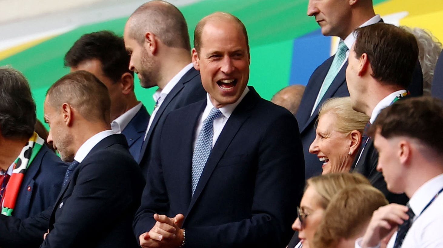 Prins William til kvartfinale mellem England og Schweiz i Düsseldorf Arena. 