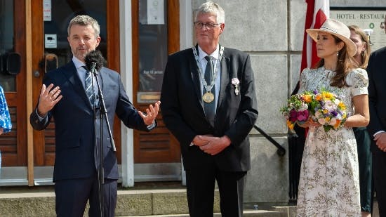 Kong Frederik, borgmester Lauritzen og dronning Mary