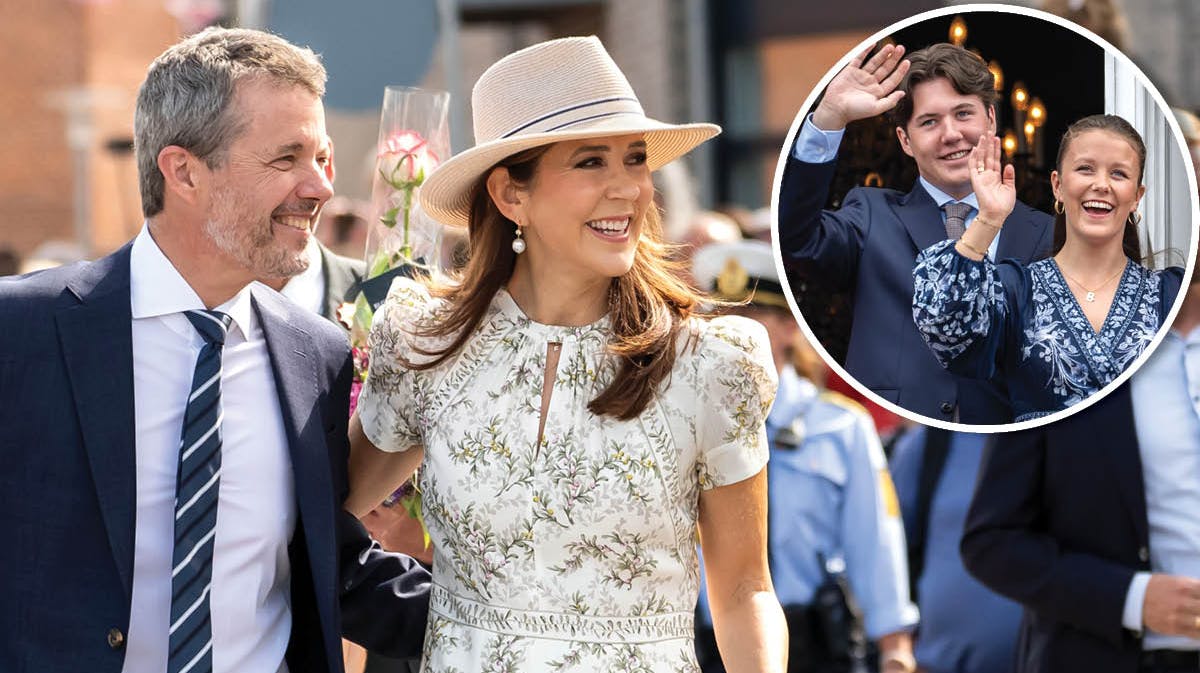 Kongeparret samt kronprins Christian og prinsesse Isabella.