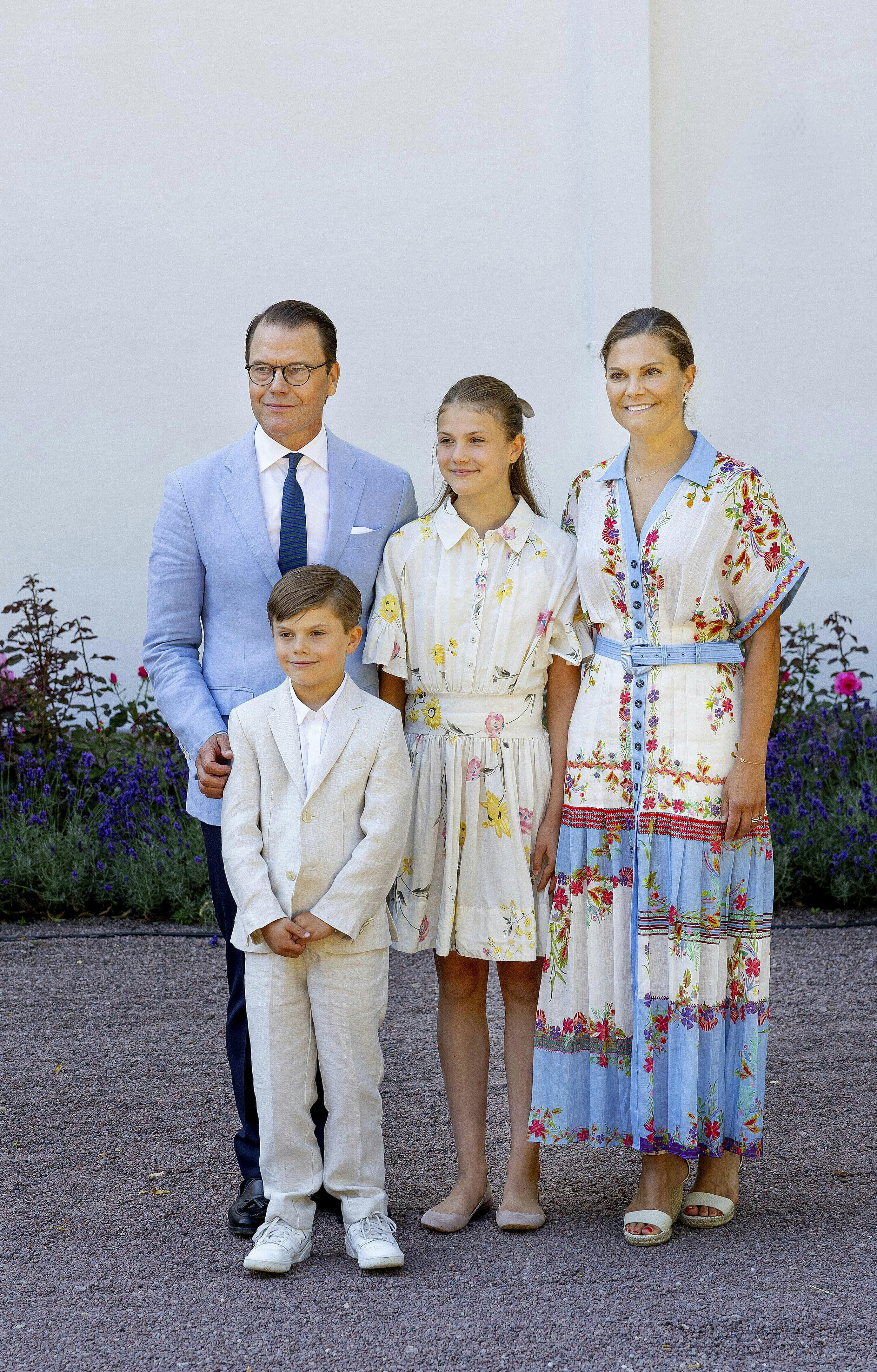 Kronprinsesse Victoria, prins Daniel, prinsesse Estelle og prins Oscar.