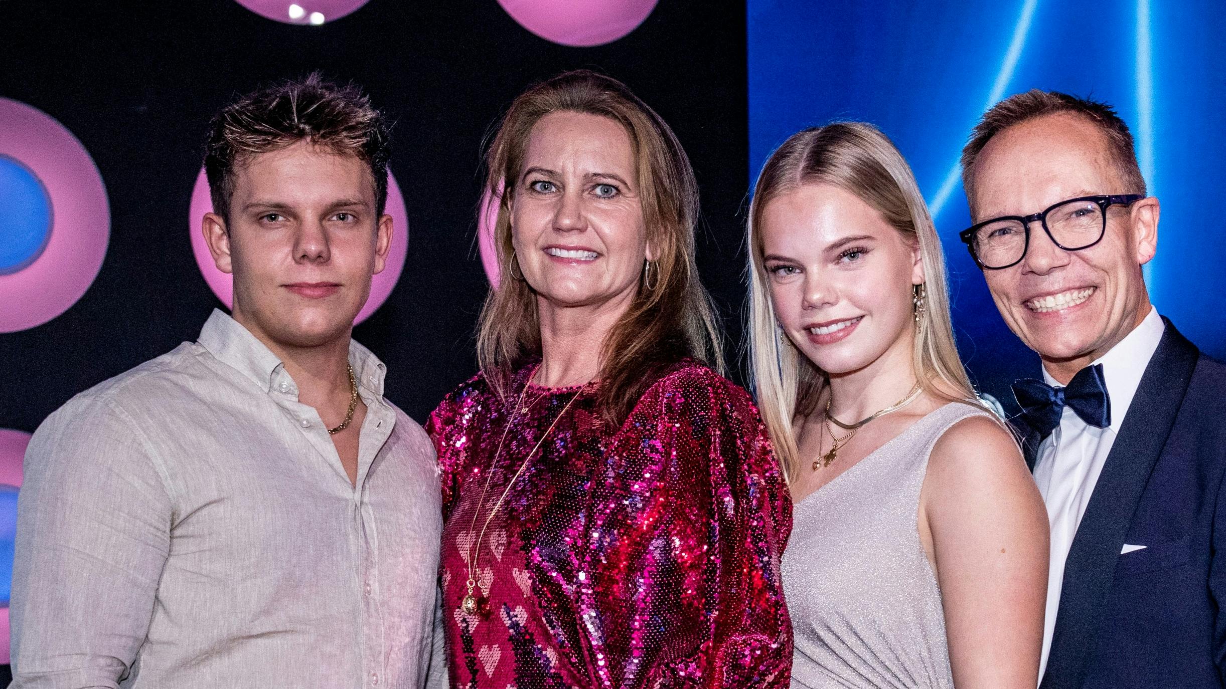 Familien Werner: Nikolai, Anette, Isabella og Jens.