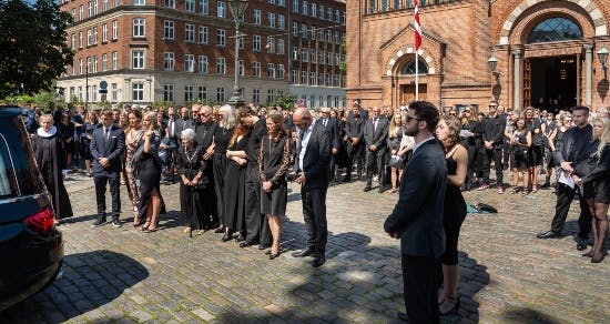 Jens Werners bisættelse 19. juli ved Sankt Pauls Kirke.