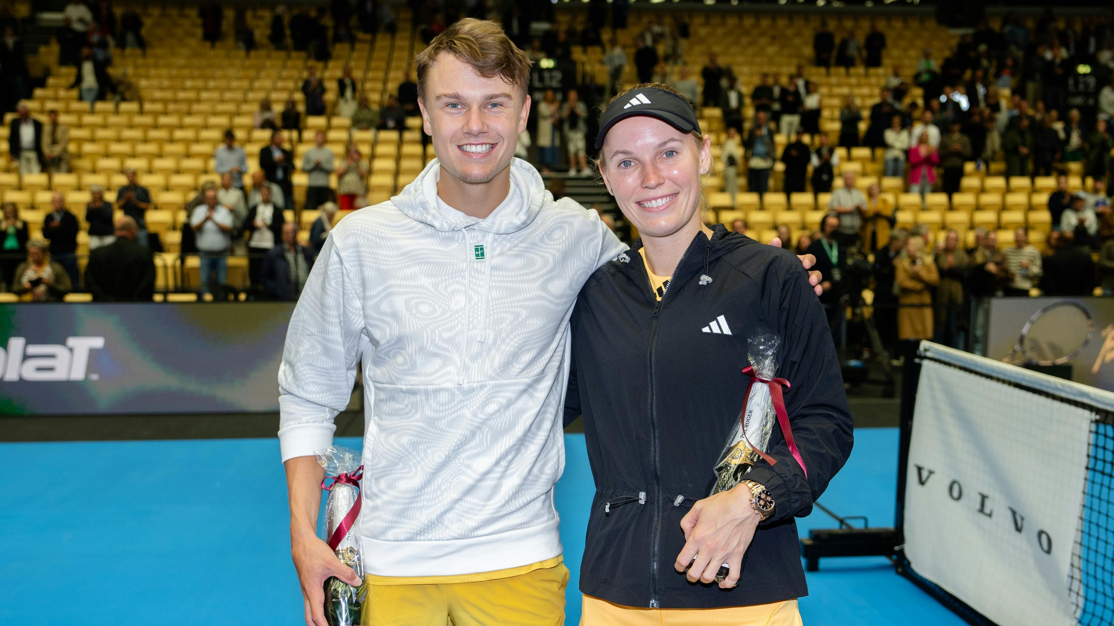 Holger Rune og Caroline Wozniacki.