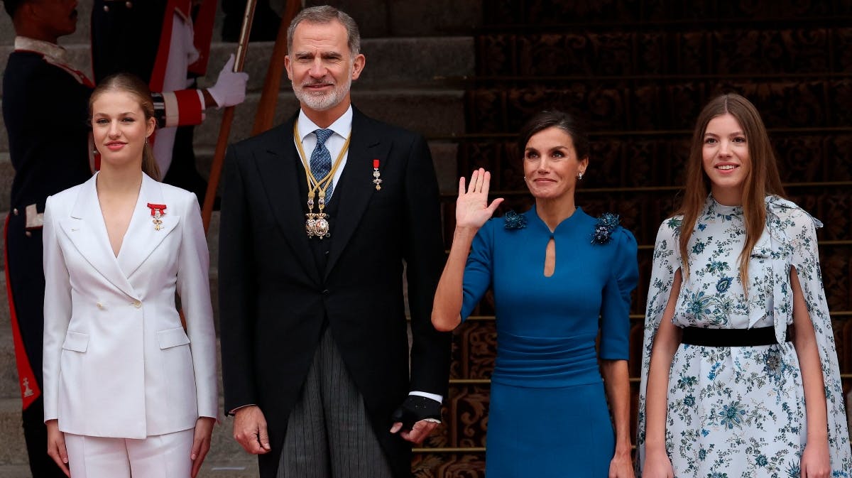 Prinsesse Sofia, kong Felipe, dronning Letizia og prinsesse Leonor 