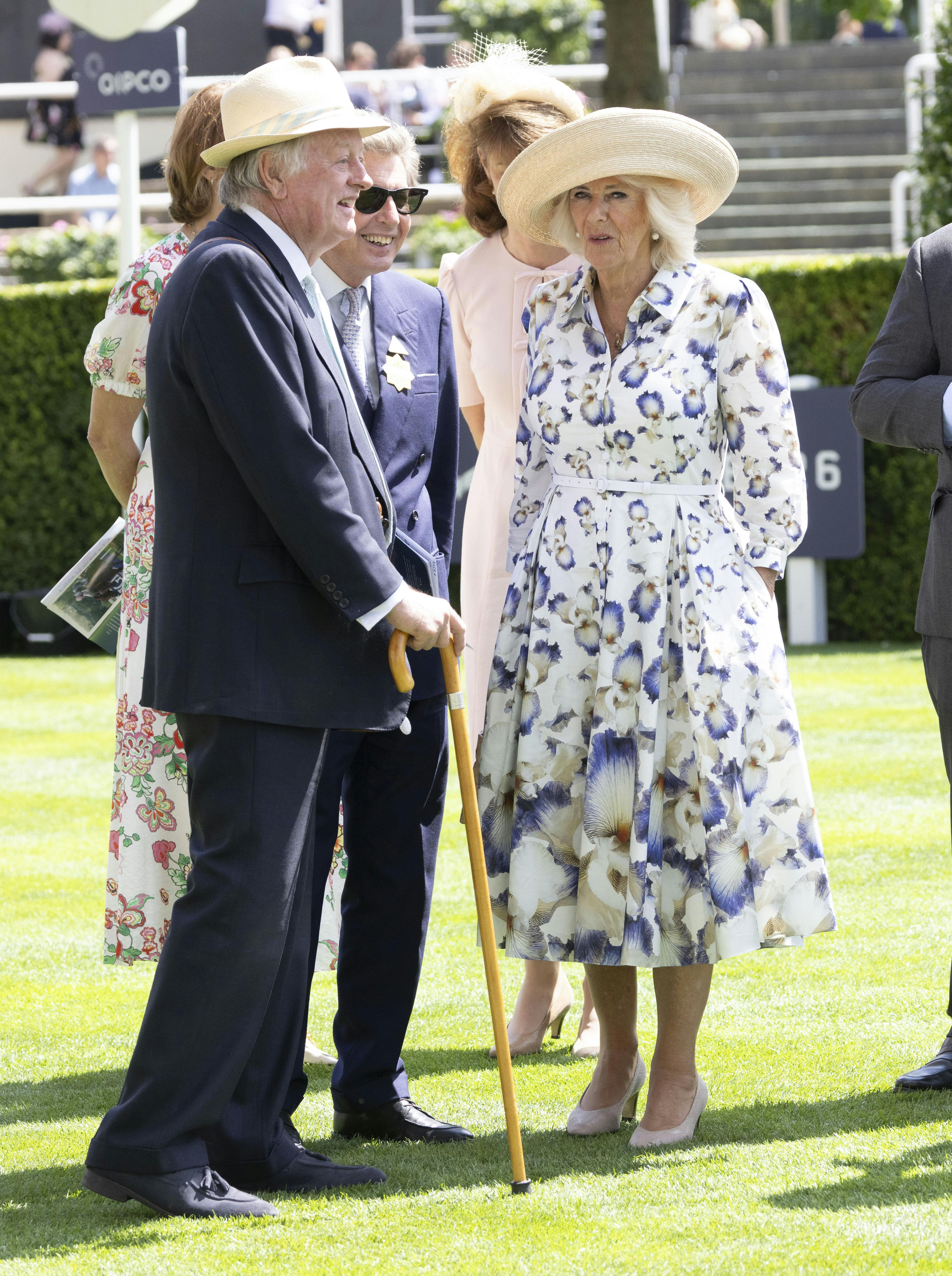 July 27, 2024, Ascot, United Kingdom: Queen Camilla at Ascot races where she greeted her former husband Andrew Parker Bowles in the parade ring. (Credit Image: © i-Images via ZUMA Press)