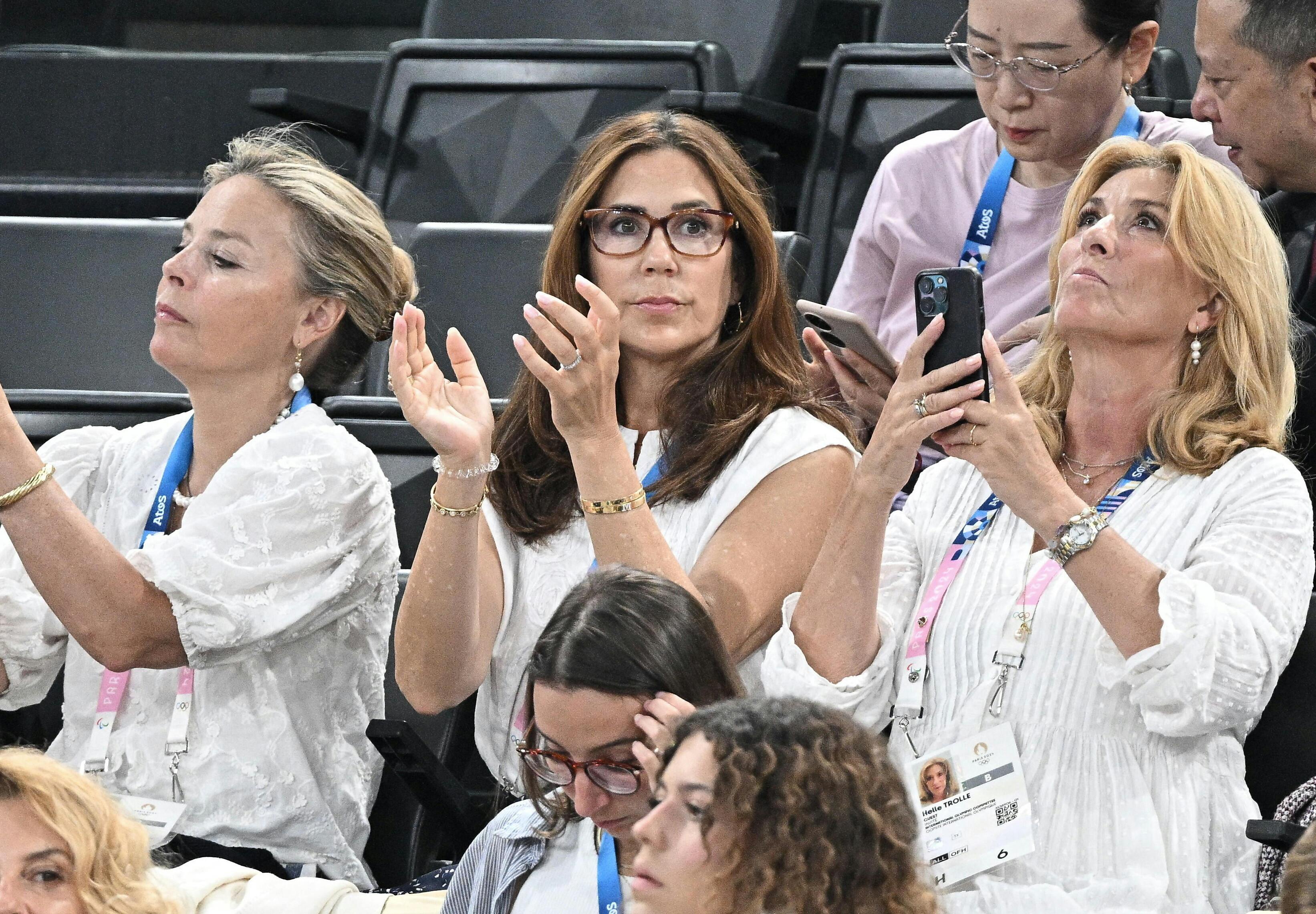 Queen Mary of Denmark at Artistic Gymnastics Women's All Round Final on day 6 of the Olympic Games Paris 2024 at Bercy Arena on August 1, 2024 in Paris, France. Photo by David Niviere/ABACAPRESS.COM