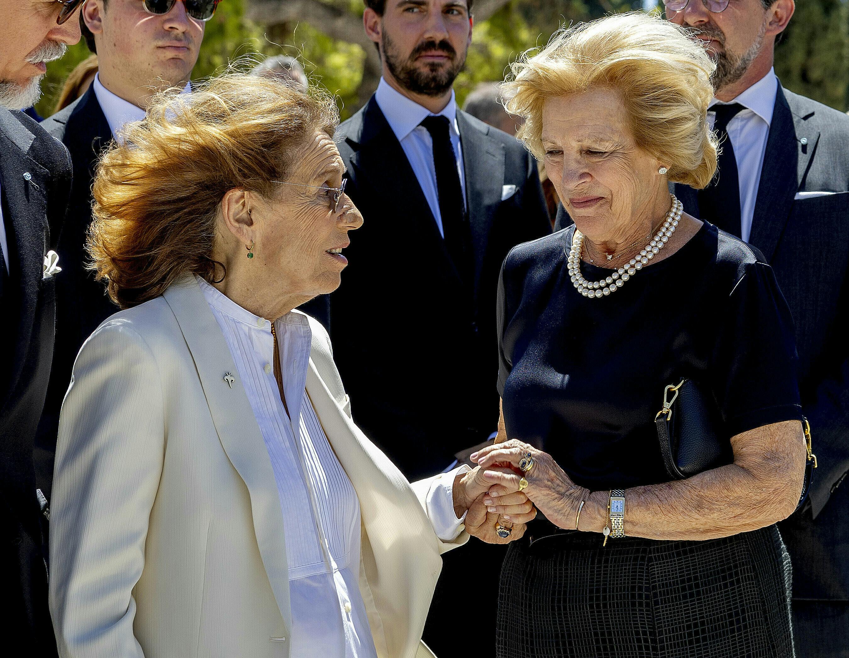 ATHENS, Greece 0108-2024 Widow Marina Karella, Queen Annemarie of Greece Funeral service of Prince Michael of Greece and Denmark at the Church of Saint Theodore, First cemetery of Athens Photo by: Albert Nieboer/picture-alliance/dpa/AP Images