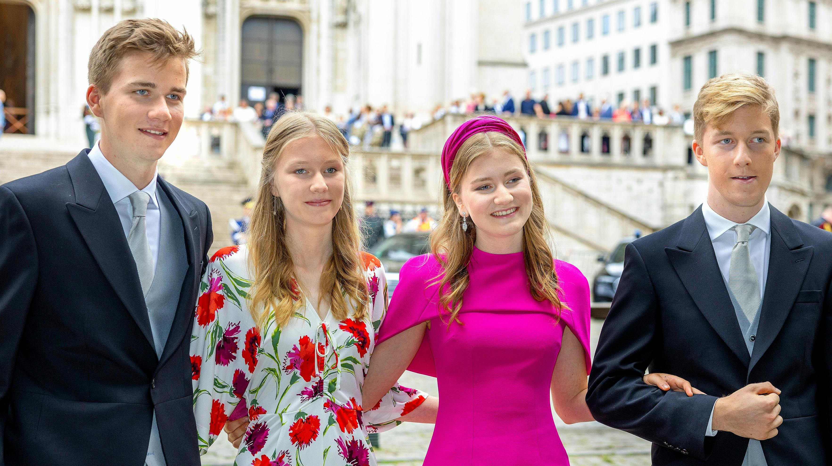 Prins Gabriel, prinsesse Eléonore, prinsesse Elisabeth og prins Emmanuel. 