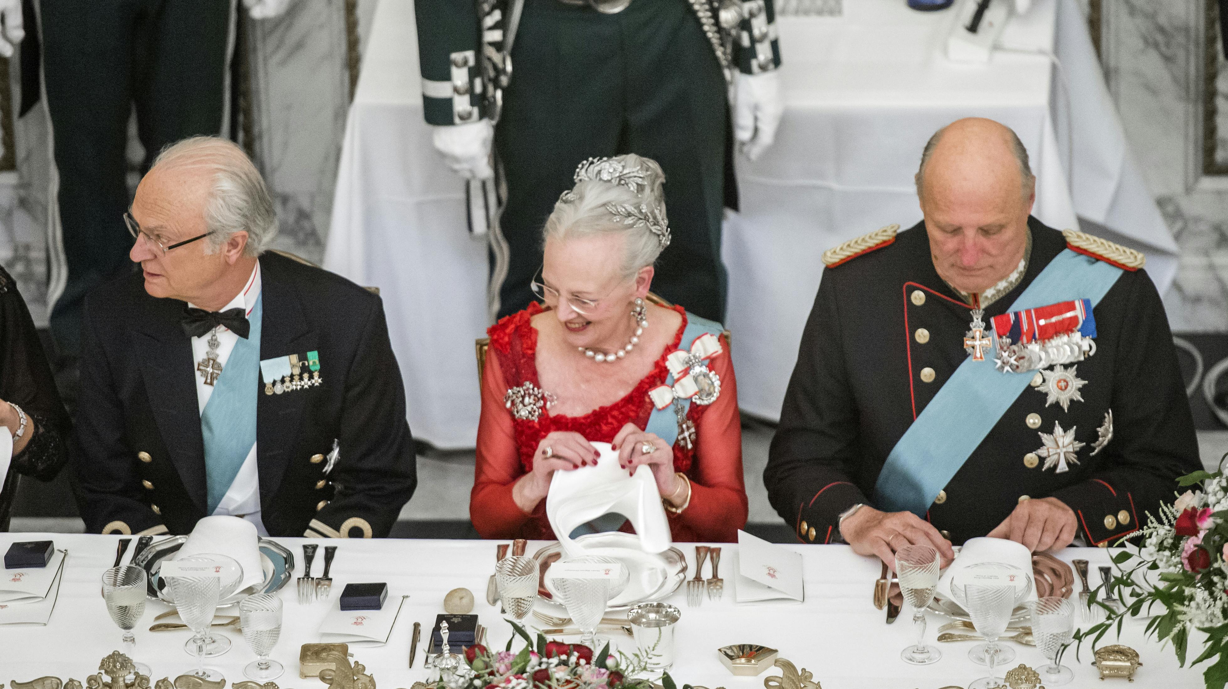Gallataffel for det officielle Danmark på Christiansborg Slot den 15. april 2015 i anledning af Dronning Margrethes 75-års fødselsdag.